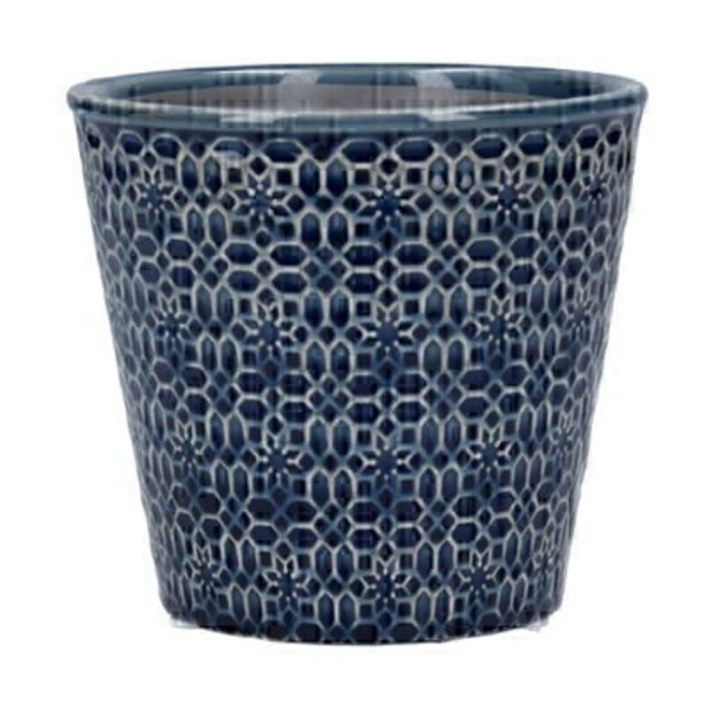 Navy ceramic pot cover with Mosaic design by the designer Gisela Graham who designs really beautiful gifts for your home and garden. Suitable for an artifical or real plant. Great to show off your plants and would make an ideal gift for a gardener or someone who likes plants. Also comes available in other colours.